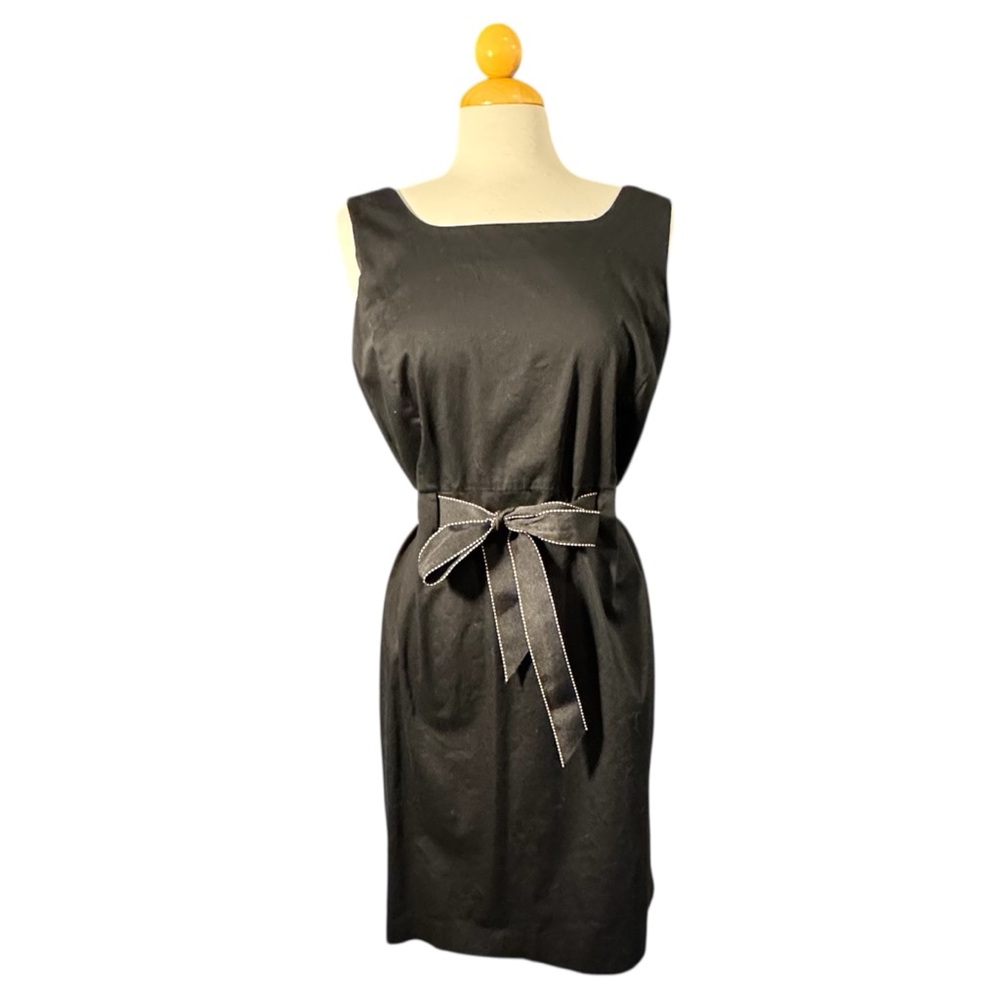 Studio I Black Sleeveless Midi Dress with Contrast Tie